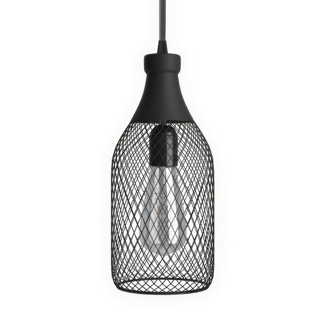 Kynda Light Draadframe Lampenkap Fles 'Balor XL' | Zwart