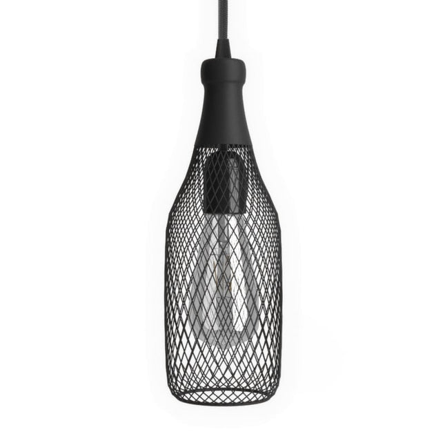 Kynda Light Draadframe Lampenkap Fles 'Balor' | Zwart
