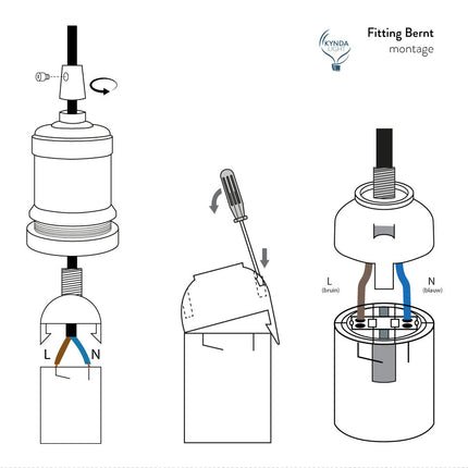 Kynda Light Fitting 'Bernt' metaal Donkergrijs