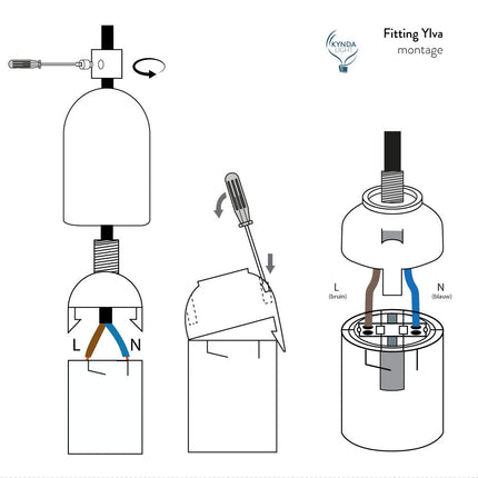 Kynda Light Fitting 'Ylva' metaal | Antiek Brons