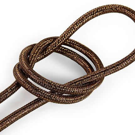 Kynda Light Strijkijzersnoer Bruin (glitter) - rond, effen stof