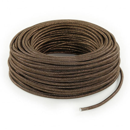 Kynda Light Strijkijzersnoer Bruin (glitter) - rond, effen stof