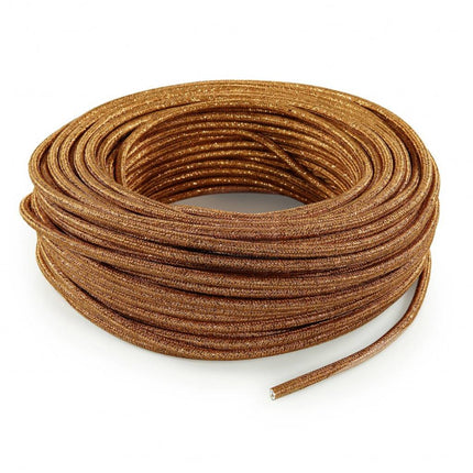 Kynda Light Strijkijzersnoer Koper (glitter) - rond, effen stof