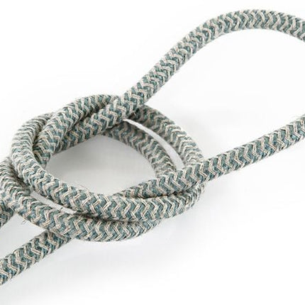 Kynda Light Strijkijzersnoer Zand & Salie - rond linnen - zigzag patroon