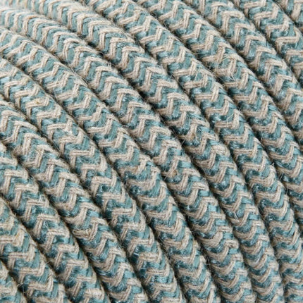 Kynda Light Strijkijzersnoer Zand & Salie - rond linnen - zigzag patroon