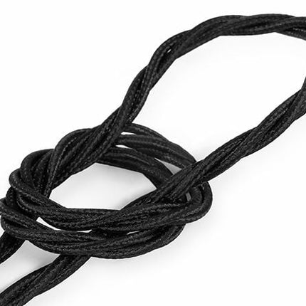 Kynda Light Strijkijzersnoer Zwart - gedraaid, effen stof