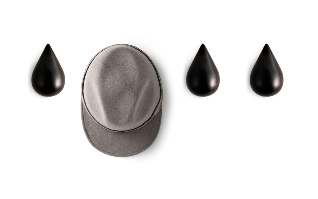 Normann Copenhagen Dropit Wandhaak - set 2 stuks | Zwart (Small)