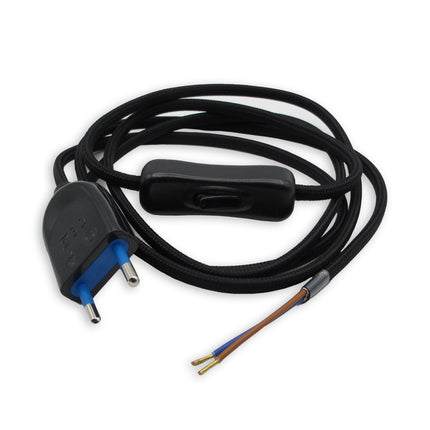 Kynda Light Snoer met stekker en schakelaar _ Zwart (plat)jpg