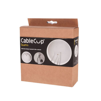 CableCup CableCup Quattro' Siliconen plafondkap - 4 snoeren - Ø158mm | Wit