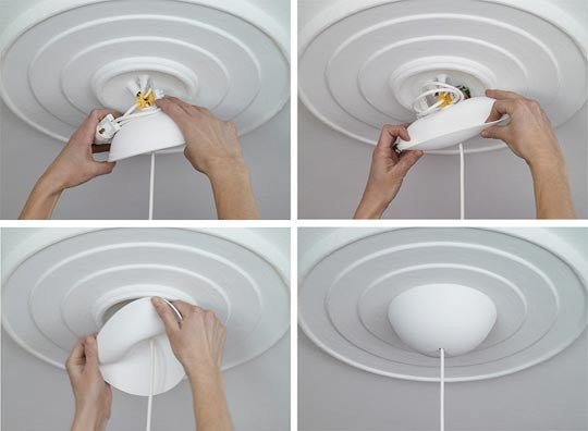 CableCup Quattro' Siliconen plafondkap - 4 snoeren  - Ø158mm | Wit