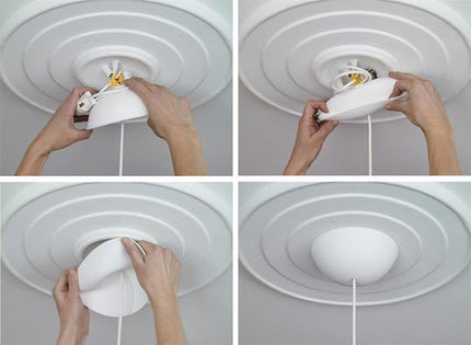 CableCup Quattro' Siliconen plafondkap - 4 snoeren  - Ø158mm | Zwart
