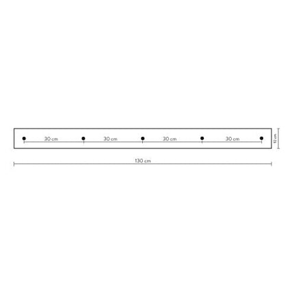 Calex Calex plafondplaat 5-gaats - 130cm mat zwart