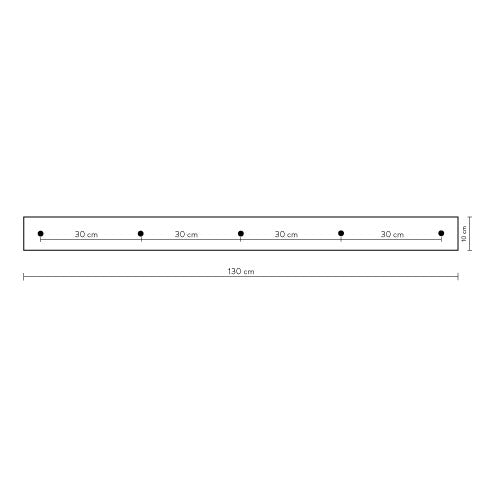 Calex Calex plafondplaat 5-gaats - 130cm mat zwart