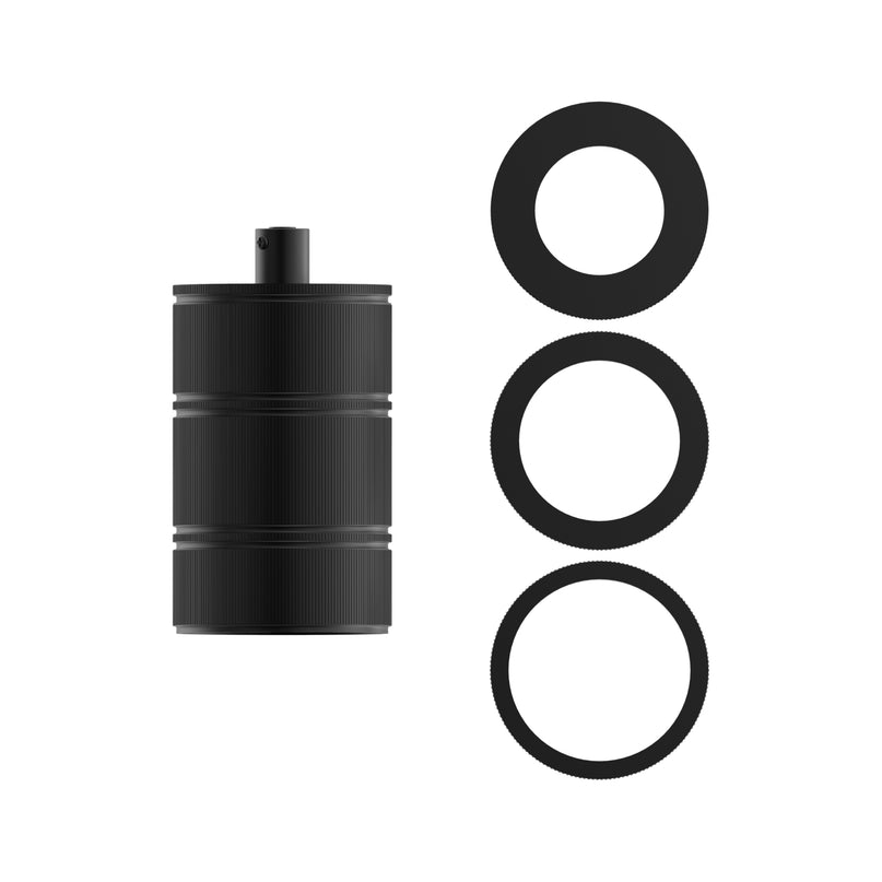 Calex Calex XXL fitting metaal  - 3-rings model E27 | Mat Zwart
