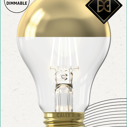 Calex LED lamp - A60 / Peer - E27 | Kopspiegel Goud