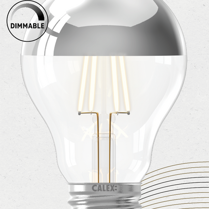 Calex LED lamp - A60 / Peer - E27 | Kopspiegel Zilver