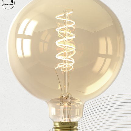 Calex LED lamp Curved goud G125 Globe E27