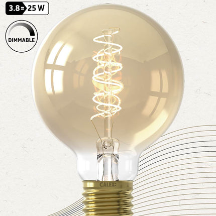 Calex LED lamp Flex Spiraal Filament - G80 Globe - E27 | Goud
