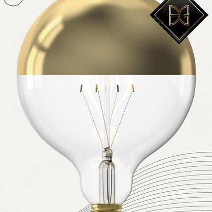Calex LED lamp - G125 Globe - E27 | Kopspiegel Goud