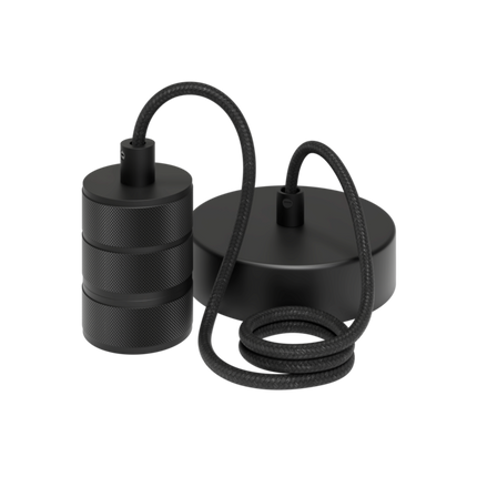 Calex Pendule met 3 rings fitting en 1.5 meter kabel | Zwart (mat)