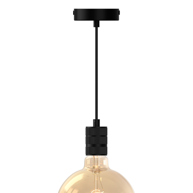Calex Pendule met 3 rings fitting en 1.5 meter kabel | Zwart (mat)