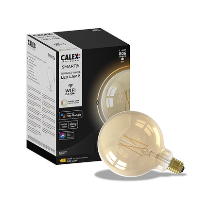 Calex SMART LED lamp - G125 Globe - E27/7W | Goud