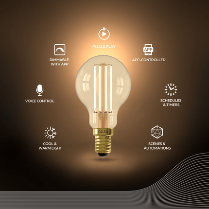 Calex SMART LED lamp - Kogellamp - E14 | Goud