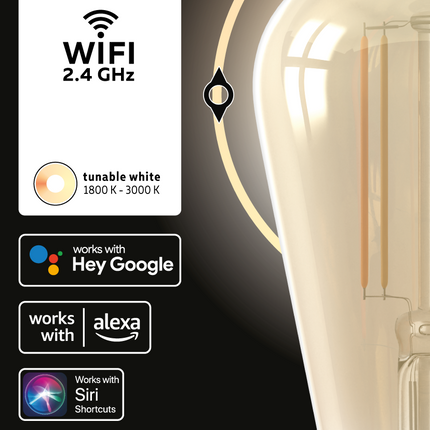 Calex SMART LED lamp - Squirrel Cage/ST64 - E27 | Goud