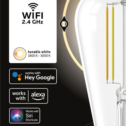 Calex SMART LED lamp - Squirrel Cage/ST64 - E27 | Helder