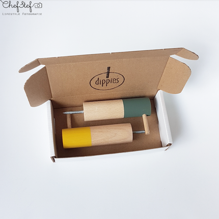 Dippies Dippiestick Wandhaak (10 cm) | Misty Mustard