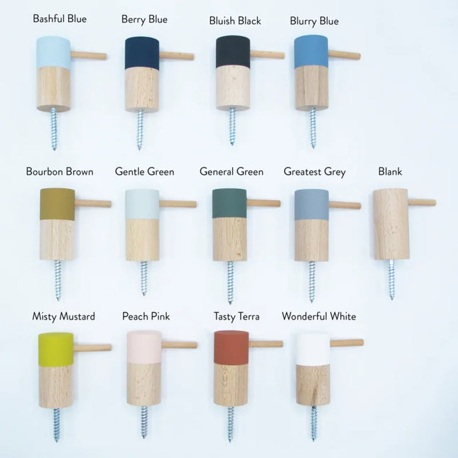 Dippies Dippiestickie Wandhaak (6 cm) | Blank / Naturel (zonder dip)
