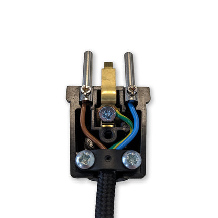 Kaiser Stekker rond zwart - bakeliet look - geaard (NL)