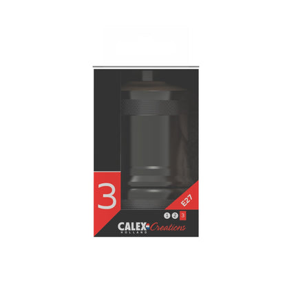 Kynda Light Calex Fitting Metaal - 'Model Peak' | Parel Zwart / Donkergrijs (mat)