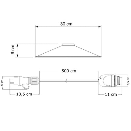 Kynda Light EIVA buitenlamp met lampenkap 'Erikson' | 5 meter snoer | Zwart