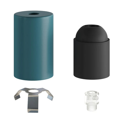 Kynda Light Fitting 'Arvid' metaal met verborgen kabelklem | Blauw (petrol)