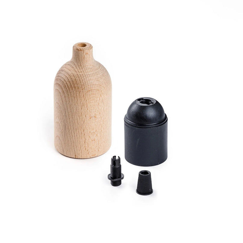 Kynda Light Fitting met verborgen kabelklem (E27) | Hout