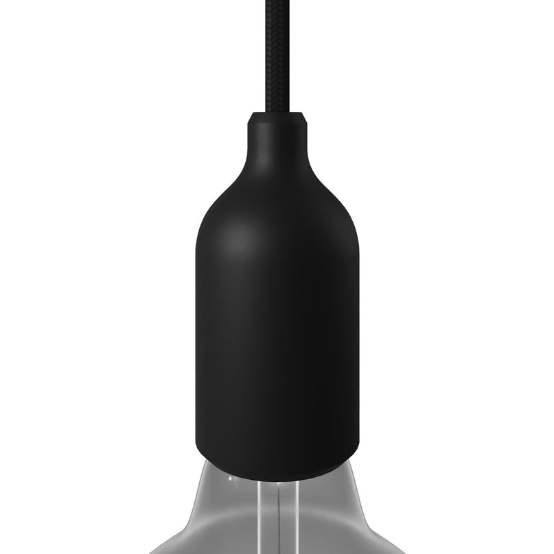 Kynda Light Fitting met verborgen kabelklem (E27) - Siliconen | Zwart