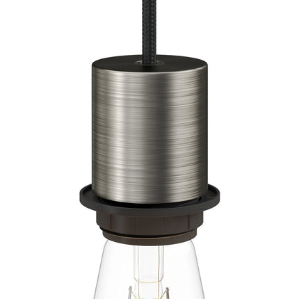 Kynda Light Fitting voor lampenkap (E27) met verborgen kabelklem | Titanium (geborsteld)