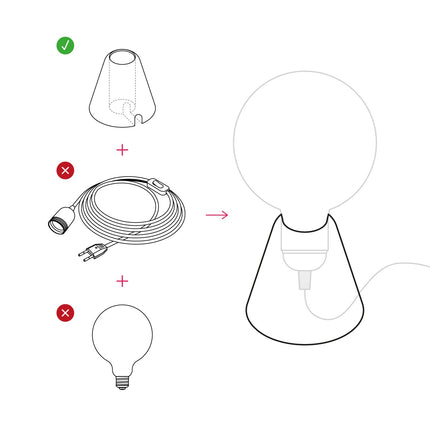 Kynda Light Houten basis / steun voor tafellamp (E27)