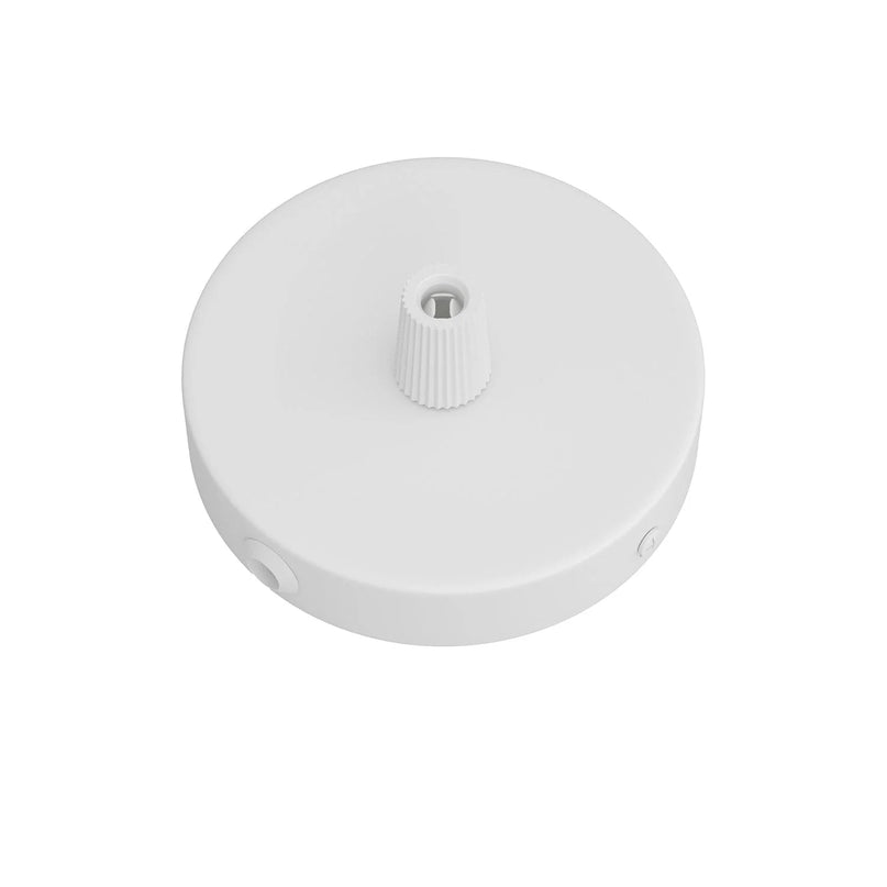 Kynda Light Kit MINI | Metalen plafondkap met 1 centraal gat en 2 zijdelingse gaten | Wit