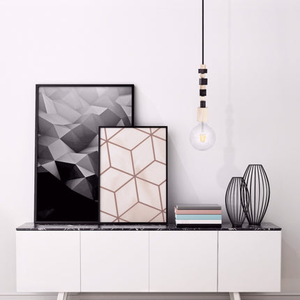 Kynda Light Kraal hout zwart | Driehoek, klein