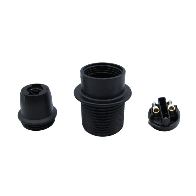 Kynda Light Kunststof Fitting E14  met flens | Zwart