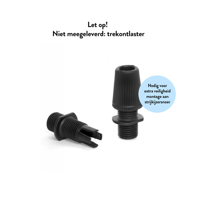 Kynda Light Metalen fitting 'Milan' met twee schroefringen (E27) | Zwart (mat)