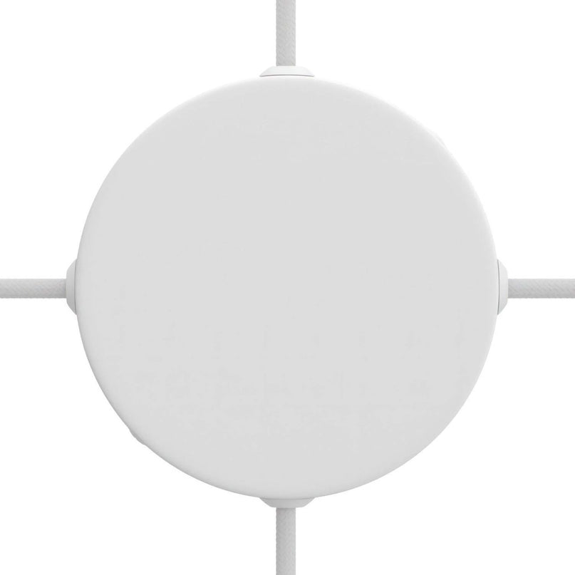 Kynda Light Metalen Plafondkap (centraaldoos) met 4 zijgaten (Ø120 mm) | Wit (mat)