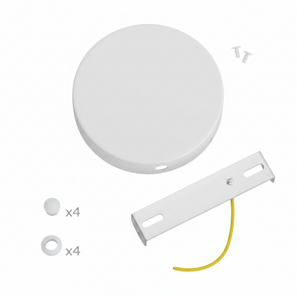 Kynda Light Metalen Plafondkap (centraaldoos) met 4 zijgaten (Ø120 mm) | Wit (mat)