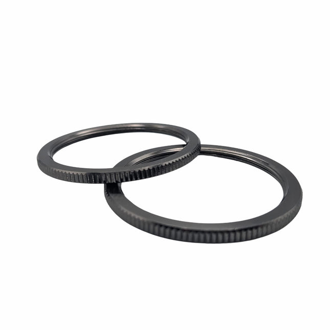 Kynda Light Metalen schroefring met gekartelde rand - E27 - ⌀50mm - hoogte 3mm | Donkergrijs
