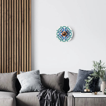 Kynda Light Mini Ellepì 'Maioliche' platte bibond lampenkap - 24 cm | Blauw