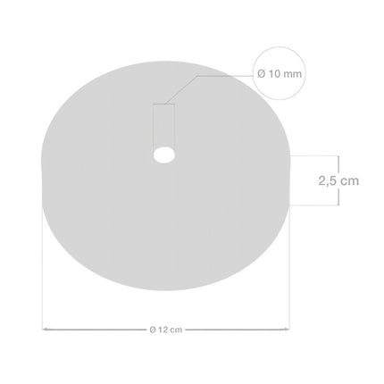 Kynda Light Plafondkap 'Enok XL' - 120 mm - metaal - 1 snoer | Wit (mat)