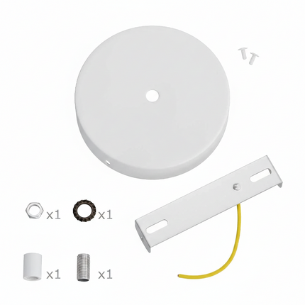 Kynda Light Plafondkap 'Enok XL' - 120 mm - metaal - 1 snoer | Wit (mat)