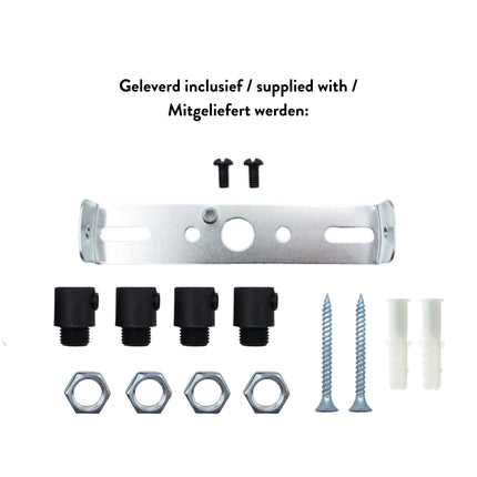 Kynda Light Plafondkap 'Esben' metaal Zwart - 4 snoeren